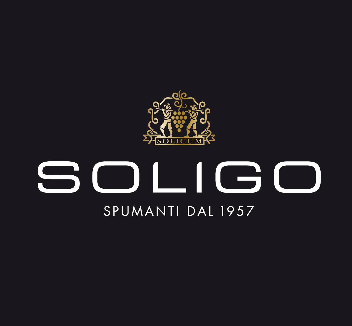 Logo cantina Colli del Soligo spumanti prosecco Conegliano Valdobbiadene sfondo nero